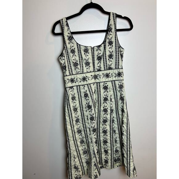 Carole Little Boho black & white dress Embroidery Size 8 - Picture 5 of 10